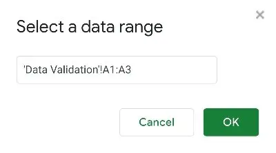 Cell range syntax in Google Sheets