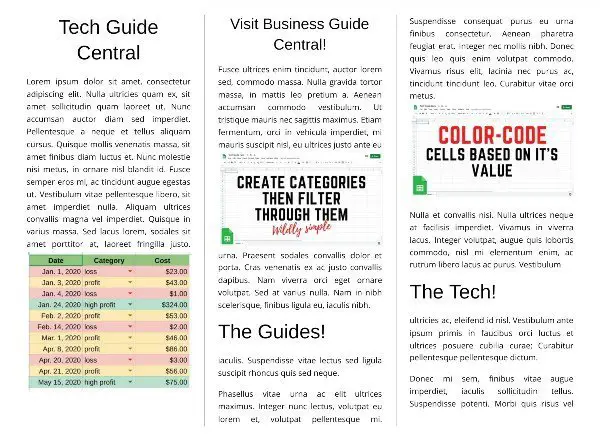 tri fold brochure google docs