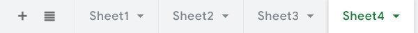 Sheets tab below Google Sheets
