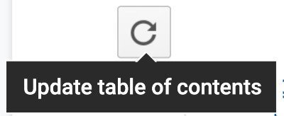 Table of contents refresh button