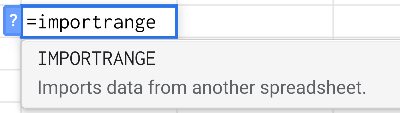 Google sheets importrange function description