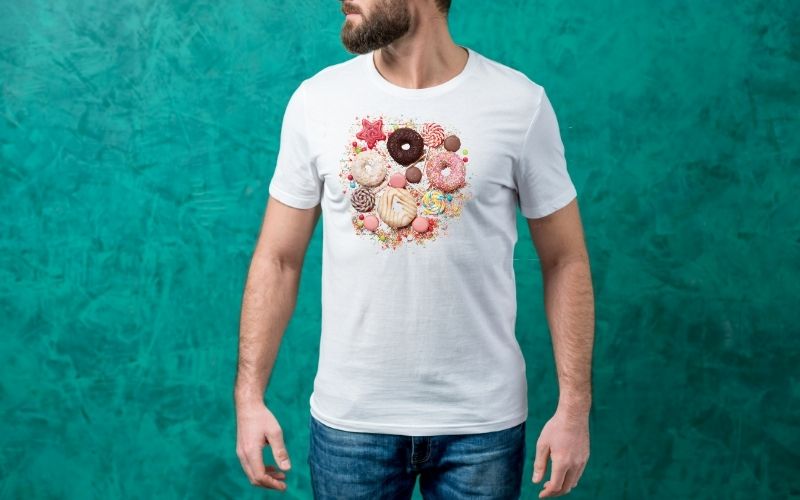 sublimation shirt donut graphic press