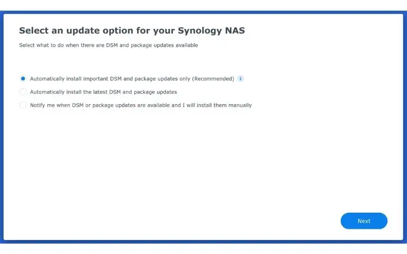 Synology Select an update option - Tech Guide Central