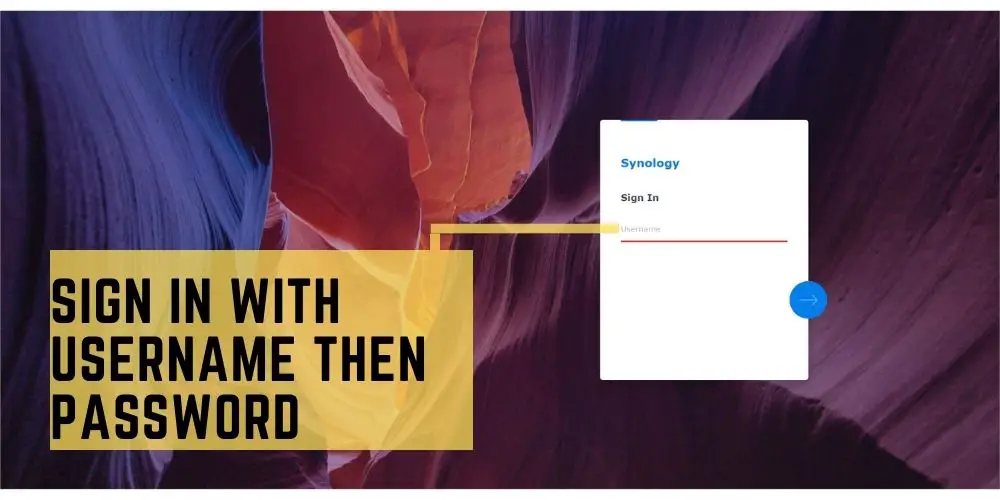 Step 1 Synology NAS sign in screen - TechGuideCentral.com
