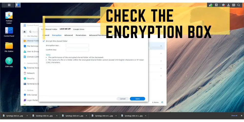 Synology check the encryption box - techguidecentral.com