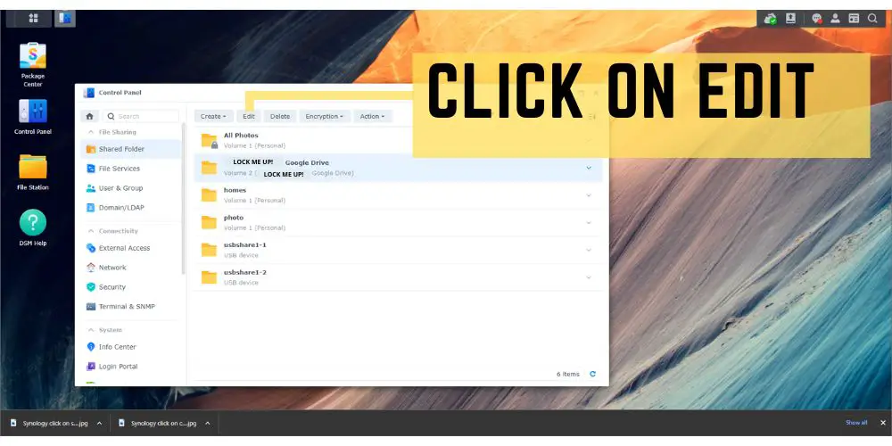 Synology click on edit - techguidecentral.com