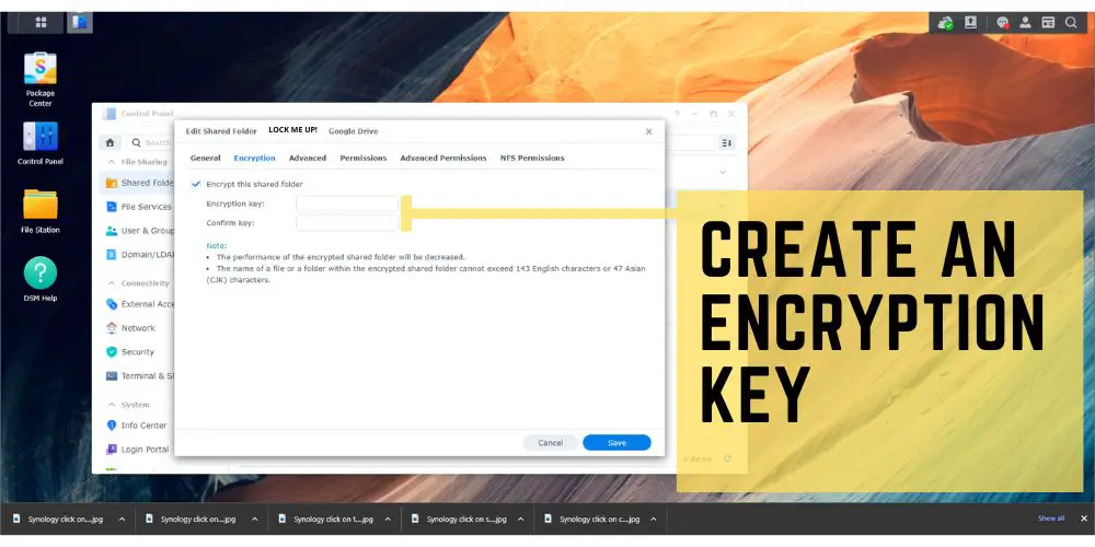 Synology create an encryption key - techguidecentral.com